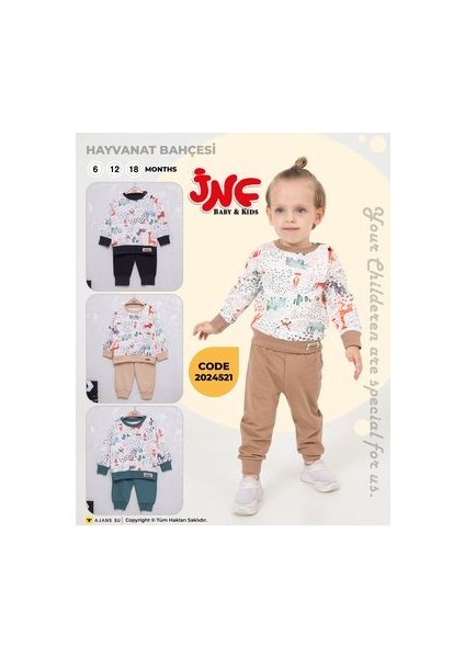 Erkek Bebek Eğlenceli Hayvan Figürlü Ikili Takım fiyatları