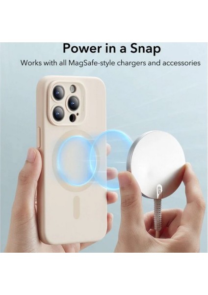 Apple iPhone 15 Pro Max Kılıf Halolock Magsafe Cloud Soft - Light Tan modelleri