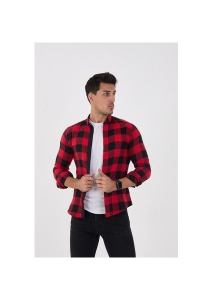 Slim Fit Flanel Ince Oduncu Gömlek modelleri