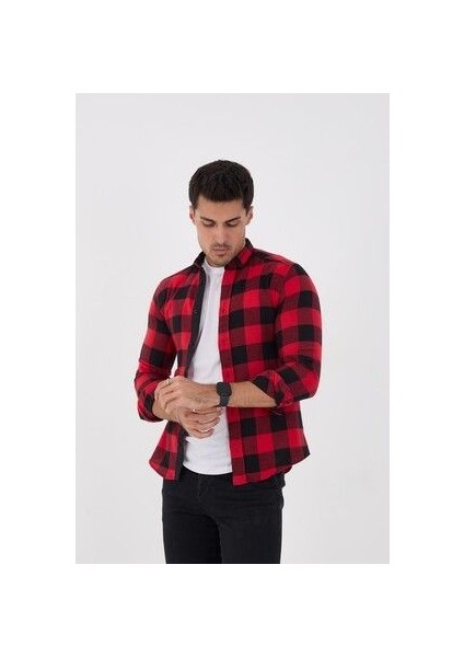 Slim Fit Flanel Ince Oduncu Gömlek fırsatları