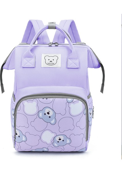 Üzerinde Sevimli Ayı Deseni Baskılı, Büyük Kapasiteli Anne Çantası (Yurt Dışından)