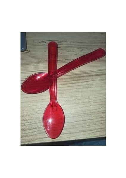 Plastik Kırmızı Kaşık 50 Li
