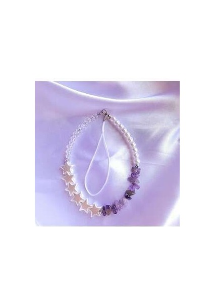 Incili, Yıldızlı, Ametist ve Kristal Taşlı Telefon Charmı Telefon Askısı fiyatları