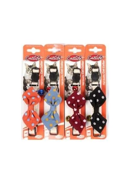 Kediler Için Papyonlu Zilli Boyun Tasması