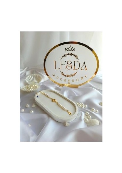 Gemici Kilitli Incili Bileklik, Altın Takılan Inci Bileklik, Gerçek Incili Gemici Kilitli Bileklik