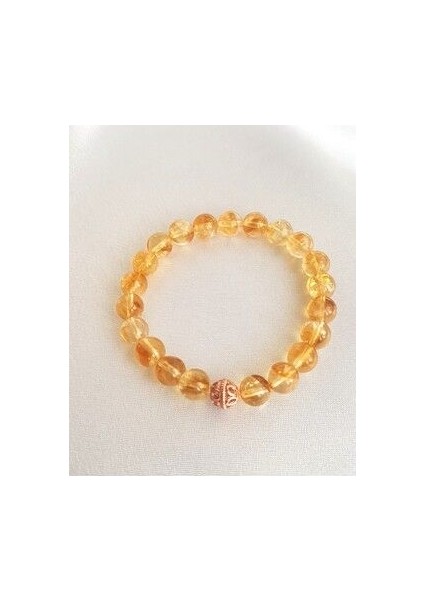 Sitrin Taşı Bileklik (925 Ayar Bronz Kaplama Gümüş Düğüm Kapamalı) fırsatları