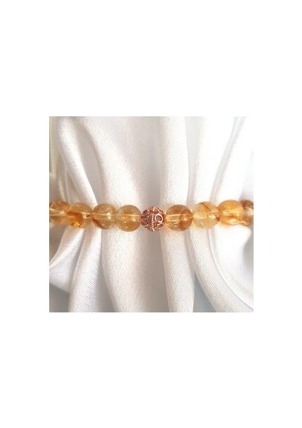 Sitrin Taşı Bileklik (925 Ayar Bronz Kaplama Gümüş Düğüm Kapamalı) indirimleri