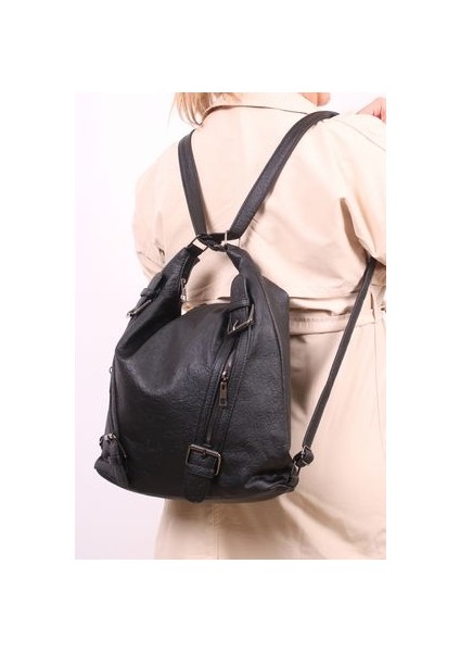 Büyük Boy Yumuşak Deri Çok Fonksiyonel Kadın Sırt ve Omuz Çantası - Şık ve Pratik Tasarım