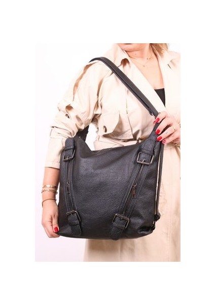 Büyük Boy Yumuşak Deri Çok Fonksiyonel Kadın Sırt ve Omuz Çantası - Şık ve Pratik Tasarım modelleri