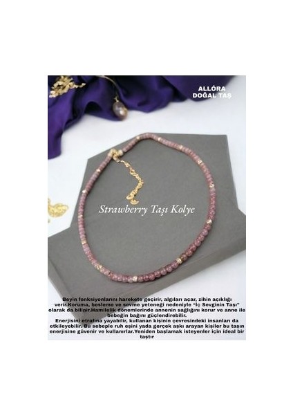 Strawbery (Çilek Kuvars) Taşı Kolye