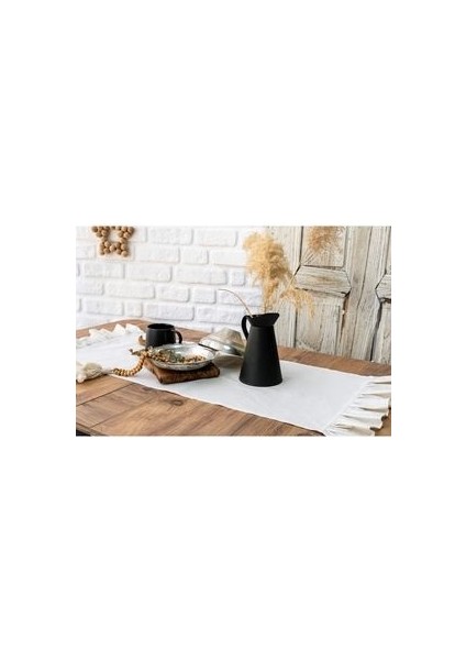 Runner Naturel Keten Fırfırlı Vintage 40X110 cm fırsatları