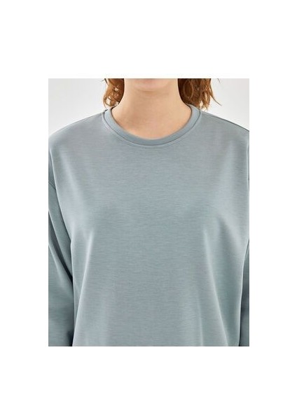 Lcwk Bisiklet Yaka Oversize Kadın Sweatshirt modelleri