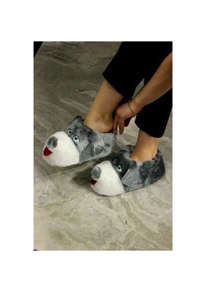 Köpek Figürlü Peluş Panduf Ev Pandufu Unisex Köpekli Panduf modelleri