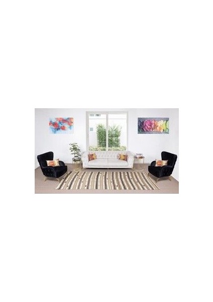 144X349 cm Çizgi Desenli Eski El Dokuması Yolluk Kilim, Dekoratif Düz Dokuma Halı fiyatları