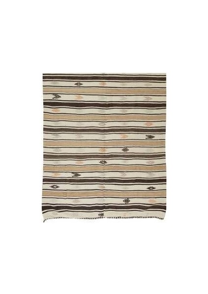 144X349 cm Çizgi Desenli Eski El Dokuması Yolluk Kilim, Dekoratif Düz Dokuma Halı indirimleri
