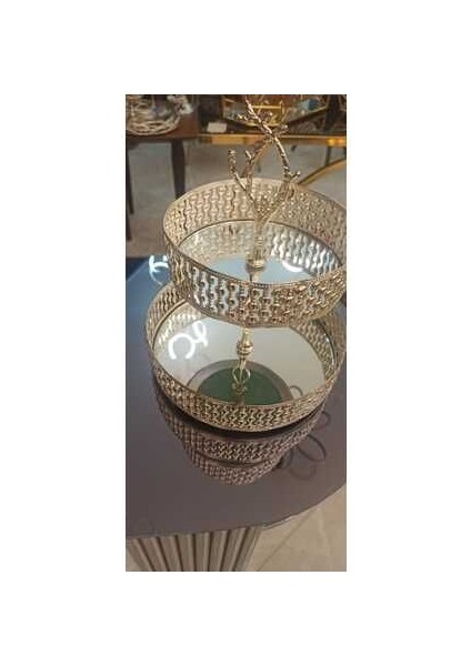 2 katlı aynalı sunumluk kararmaz themisseshome marka şık zarif kullanışlı fiyatları