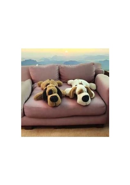 75 cm Yatan Sevimli Peluş Köpek Yastık & Uyku Arkadaşı & Oyuncak & Yumuşak Hediyelik modelleri