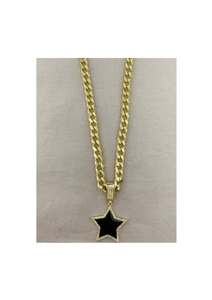 Siyah Yıldız Kolye Kalın Zincir fiyatları