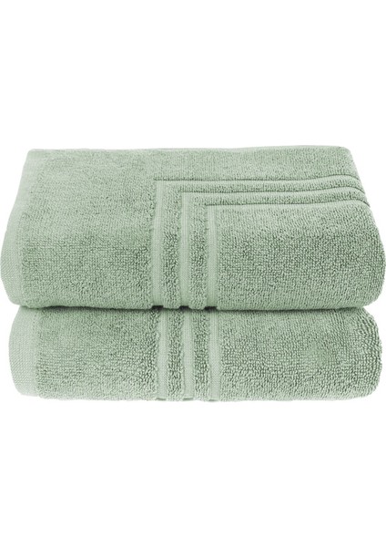 Boheme %100 Pamuklu Lüks 2'li Banyo Paspası Seti | 50X70CM | Buz Yeşili