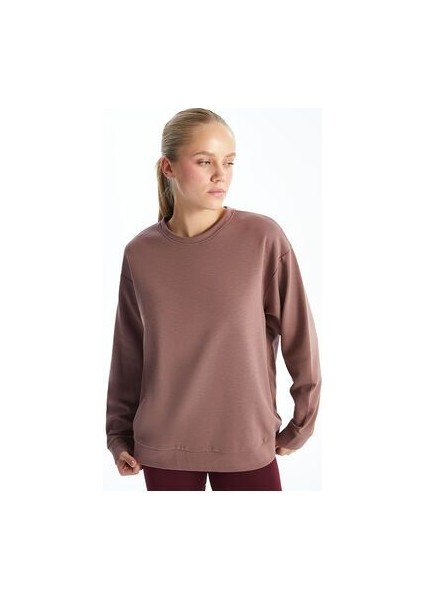 Lcwk Bisiklet Yaka Oversize Kadın Sweatshirt