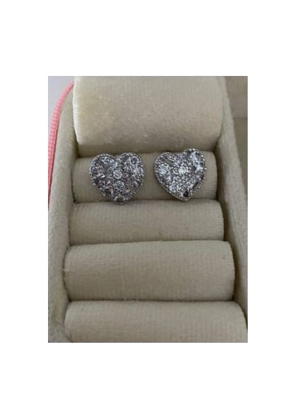 Zirkon Taşlı Kalp Küpe