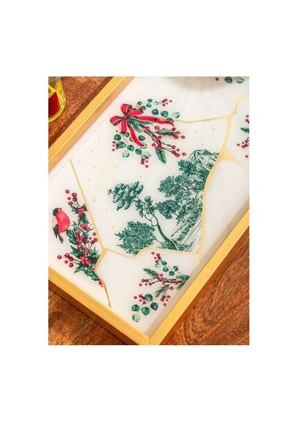 Lcw Home Beyaz Çiçek Baskılı Dekoratif Tepsi 25X45 cm fiyatları