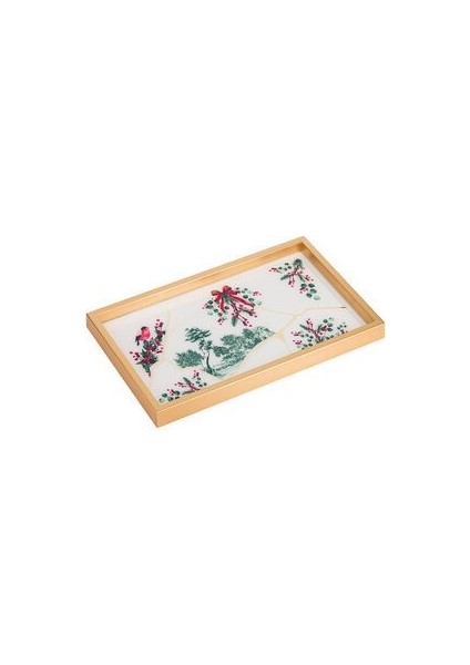 Lcw Home Beyaz Çiçek Baskılı Dekoratif Tepsi 25X45 cm fırsatları