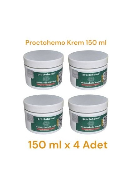 Proctohemo Krem 150 ml - Hemorrhoid Cream x 4 Adet