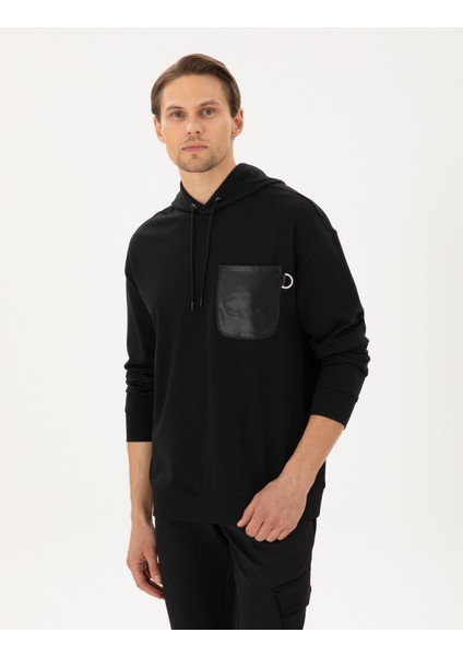 Erkek Siyah Comfort Fit Sweatshirt 50290615-VR046