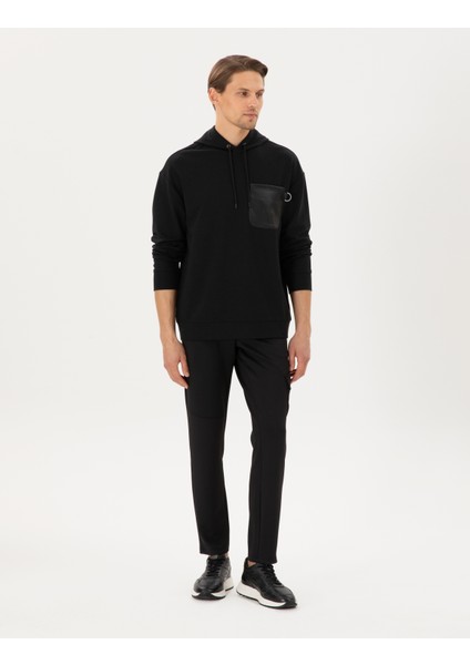 Erkek Siyah Comfort Fit Sweatshirt 50290615-VR046 fırsatları