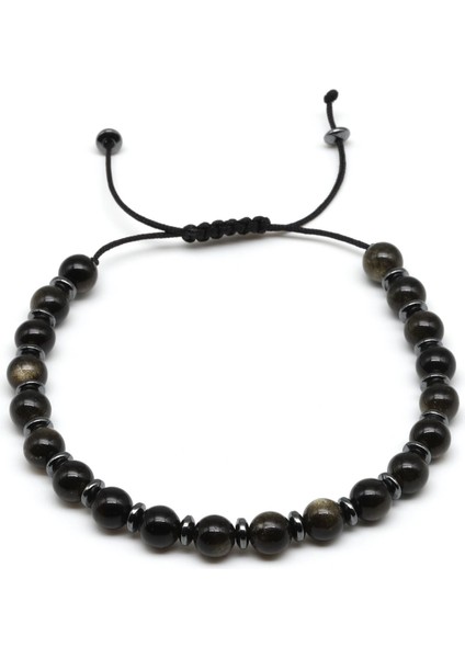 Golden Obsidyen Doğal Taş Makrome Örme Bileklik Küre Kesim fiyatları