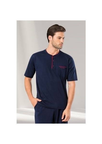 Erkek Lacivert Bordo Renk Alternatifli 3 Lü Pijama Takımı modelleri