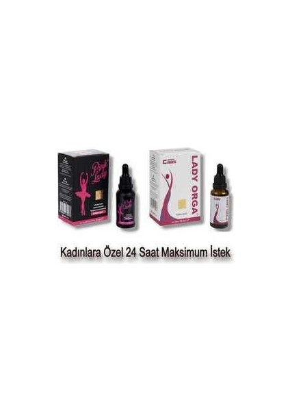 Kadınlara Özel 24 Saat Etkili Istek Arttırıcılı Pink Lady + Lady Orga Love Drops Damla 30 ml
