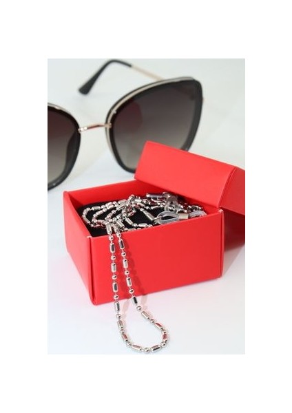 Çelik Gümüş Renk. Gözlük Zinciri. Özel Tasarım Steel. Gözlük Ipi. Gözlük Askısı. Unisex.