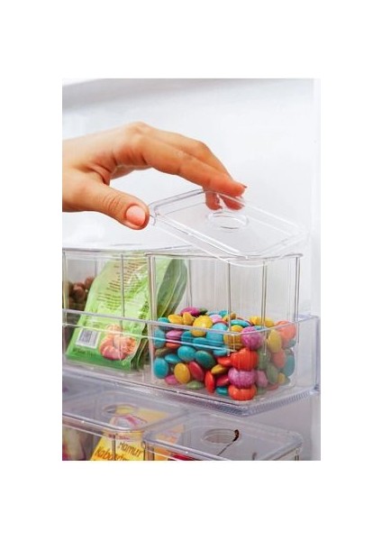 6lı Kapaklı Saklama Kutusu Seti Dolap Düzenleyici Şeffaf fiyatları