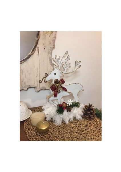 Dekoratif Ren Geyiği, Yılbaşı Süsü, Ahşap Boyama Noel Süsü fırsatları