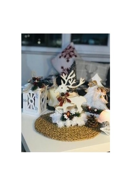 Dekoratif Ren Geyiği, Yılbaşı Süsü, Ahşap Boyama Noel Süsü indirimleri