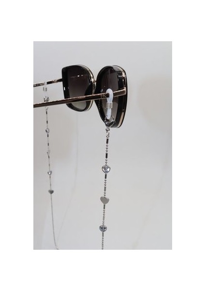 Çelik Gümüş. Kristal Taşlı Kadın Gözlük Zinciri. Özel Tasarım Steel. Gözlük Ipi. Gözlük Askısı. modelleri