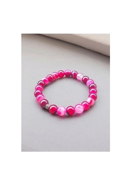 Pembe Akik Taşı Bileklik 8 mm fırsatları