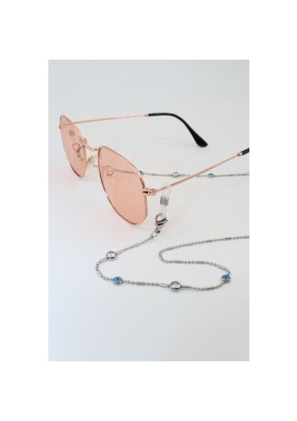 Çelik Gümüş. Kristal Taşlı Kadın Gözlük Zinciri. Özel Tasarım Steel. Gözlük Ipi. Gözlük Askısı. indirimleri