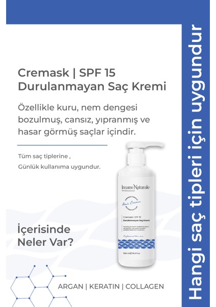 Durulanmayan Saç Bakım Kremi , Cremask, Saç Kremi 500 ml fiyatları