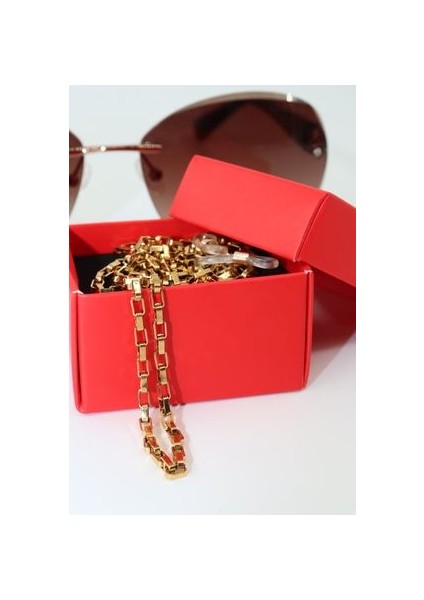 Çelik Gold Rengi. Gözlük Zinciri. Özel Tasarım Steel. Gözlük Ipi. Gözlük Askısı. Unisex