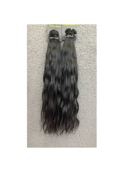 Siyah 65CM Gerçek Mikro Kaynak Saç Keratin 200 Adet indirimleri
