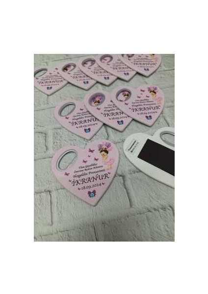 25 Adet Kalp Magnet Açacak Yeni Doğan, Doğum Günü, Sünnet, Nişan, Söz, Düğün Hediyelik