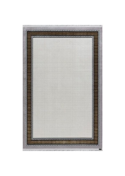 Telve Gri Bambu Tarz Modern Yumuşak Akrilik Dokuma Gold Halı Çerçeveli Desenli Halı Salon Halısı Oturma Halısı