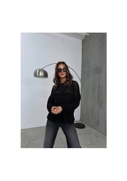 Kadın Uzun Kollu Delikli Kazak fırsatları