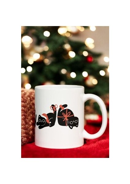 Yılbaşı Klasik Kedi Kupa Bardak Mug