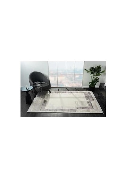 Dream Gri Halı Antrasit Geometrik Detaylı Akrilik Tozuaz Modern Salon Halısı Yatak Odası fırsatları