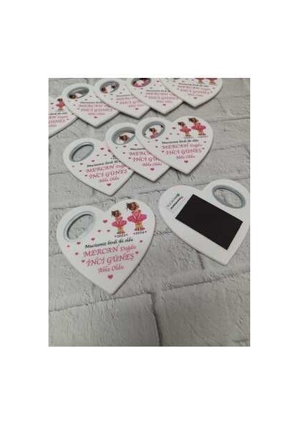 25 Adet Kalp Magnet Açacak Yeni Doğan, Doğum Günü, Sünnet, Nişan, Söz, Düğün Hediyelik
