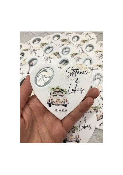 20 Adet Kalp Magnet Açacak Yeni Doğan, Doğum Günü, Sünnet, Nişan, Söz, Düğün Hediyelik